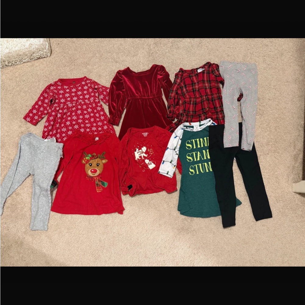 Girls 2T Holiday Tops & Leggings Bundle